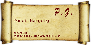 Perci Gergely névjegykártya